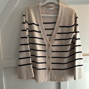 Vince stripe VNeck cardigan